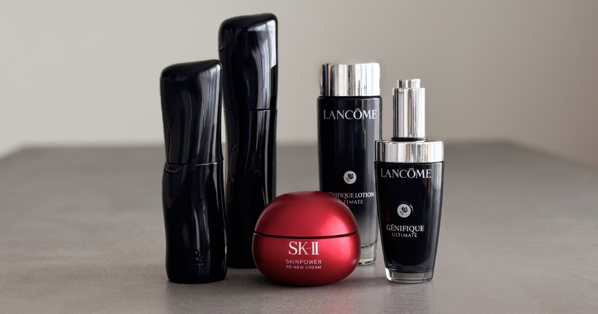 POLAのBAローション・ミルク、ランコムのアルティメセラムとローション、SK-IIのスキンパワーリニュークリームの画像